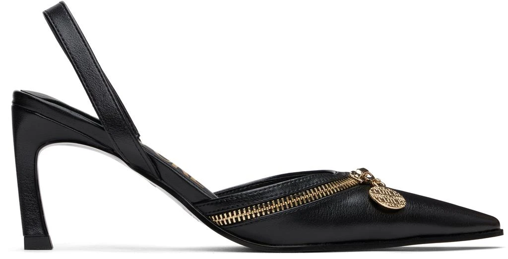 Versace Black Mandy Slingback Low Heels