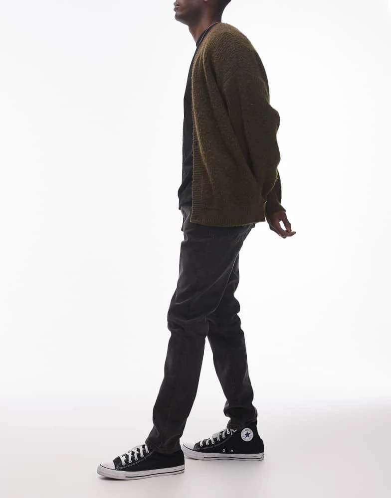 Topman Topman stretch skinny jeans in washed black 3