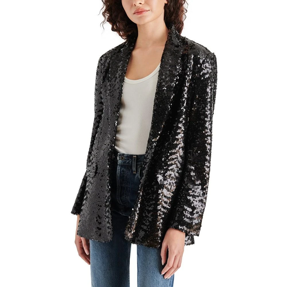 Steve Madden Women's Imann Sequined One-Button Blazer 3