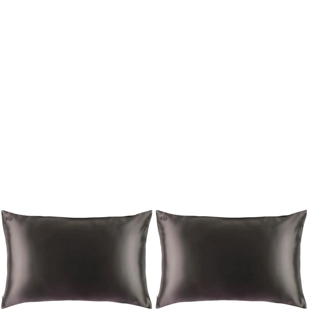 Slip Slip Dermstore Exclusive Pure Silk Pillowcase Duo - Queen - Charcoal 1