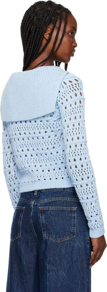 Ganni Blue Tie String Cardigan 3