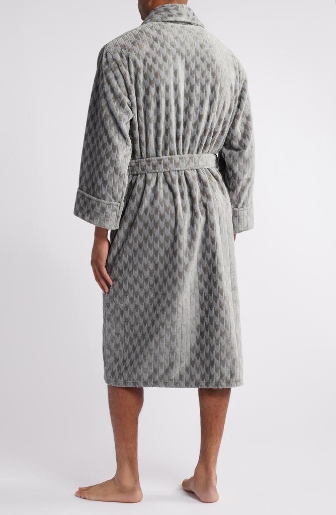Daniel Buchler Houndstooth Stripe Fleece Robe