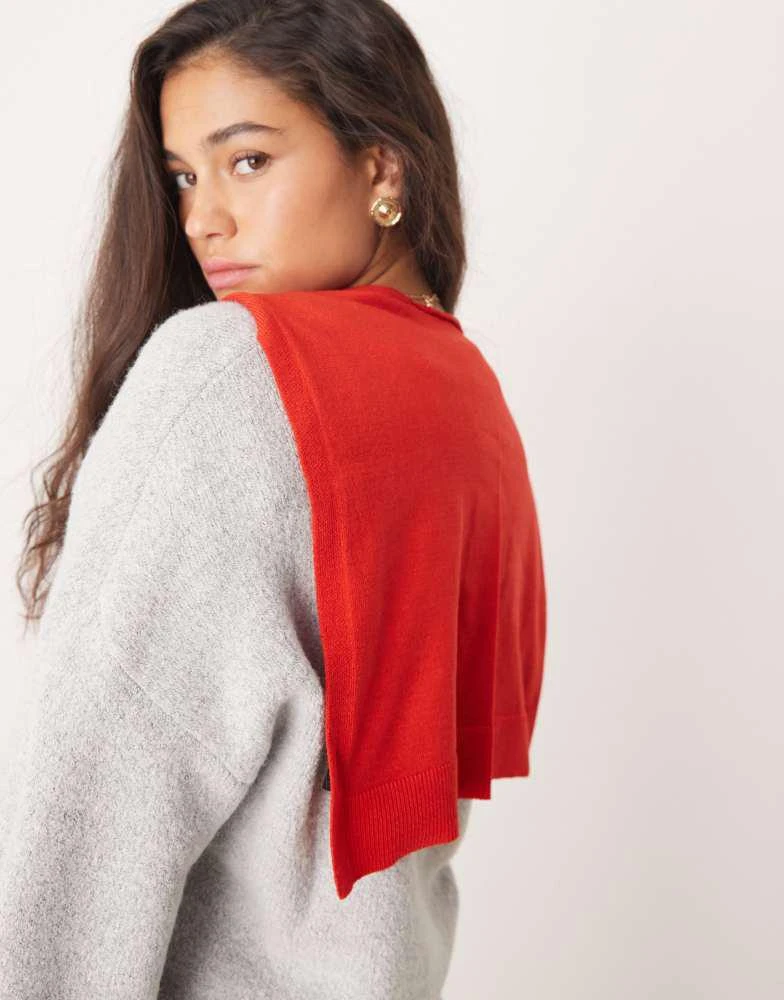 ASOS ASOS DESIGN mock jumper scarf in red 3