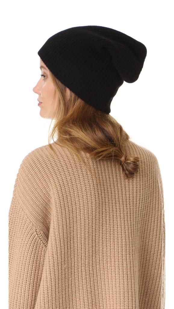 White  Warren Cashmere Plush Rib Beanie