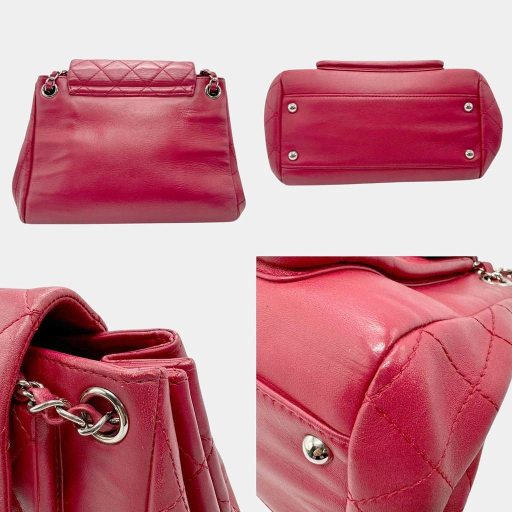 Chanel Chanel Red Silver Lambskin Shoulder Bag 3