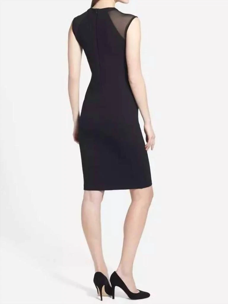 French Connection Mesh Cut Out Shift Dress In Black 2