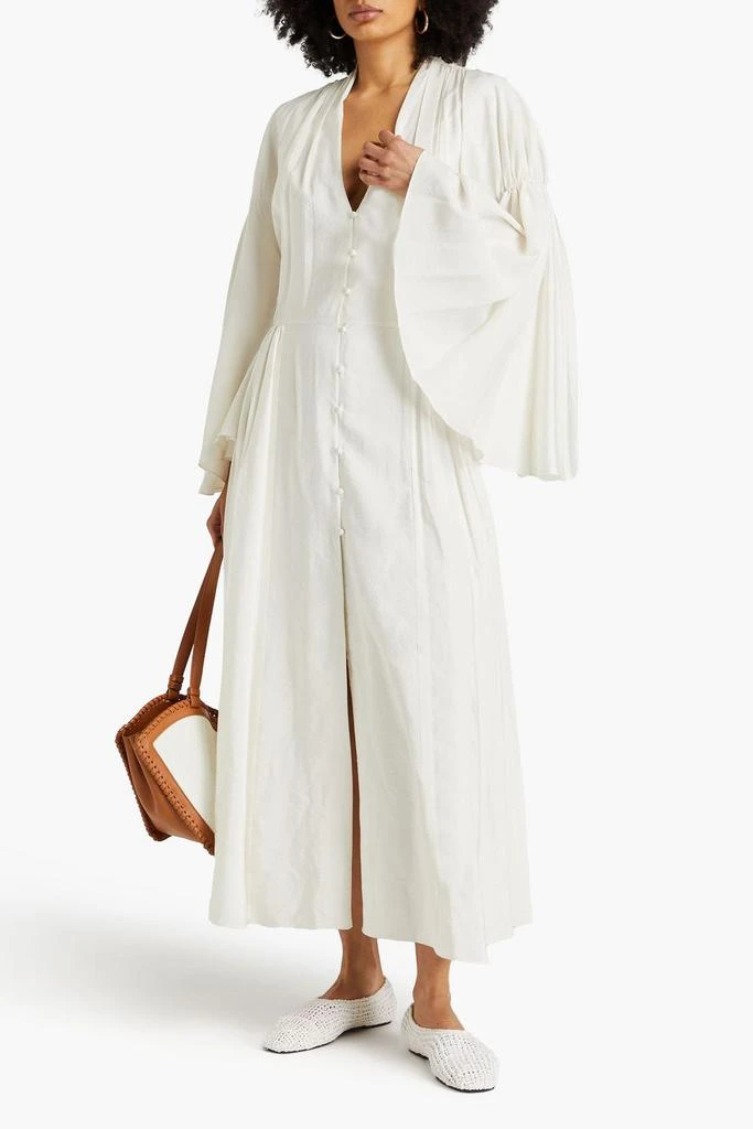 Khaite Leif gathered twill maxi dress 2