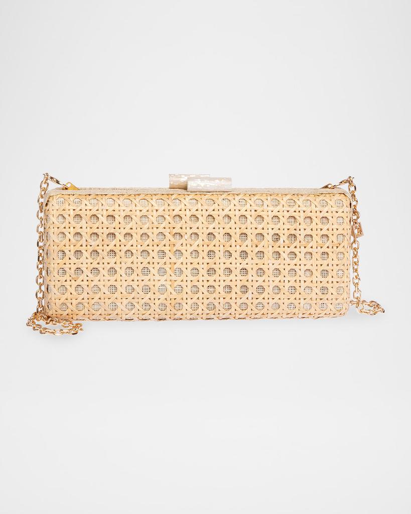 Rafe Alessandra Cutout Woven Long Clutch Bag