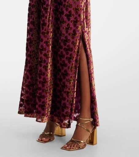 Diane von Furstenberg Babette velvet wrap maxi dress 6
