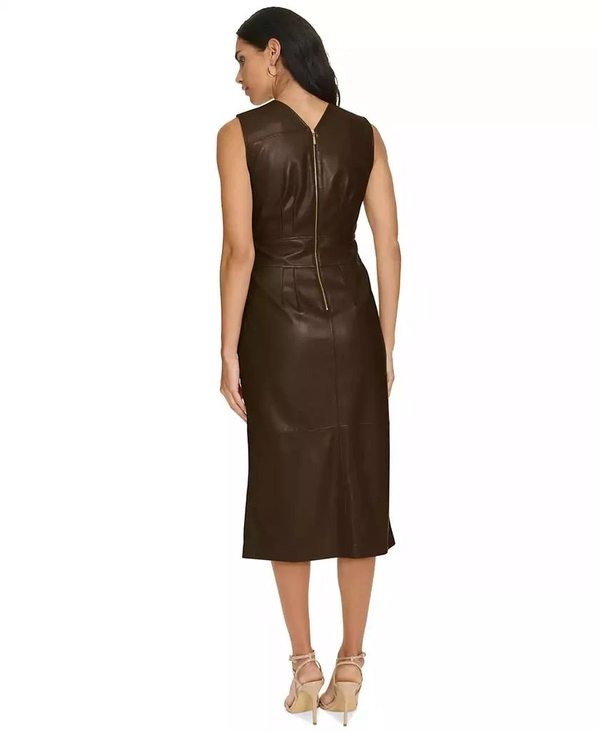 chinese dress ladies Calvin Klein Womens Solid Faux Leather Sheath Dress Black 6 at Amazon  Women's Clothing store