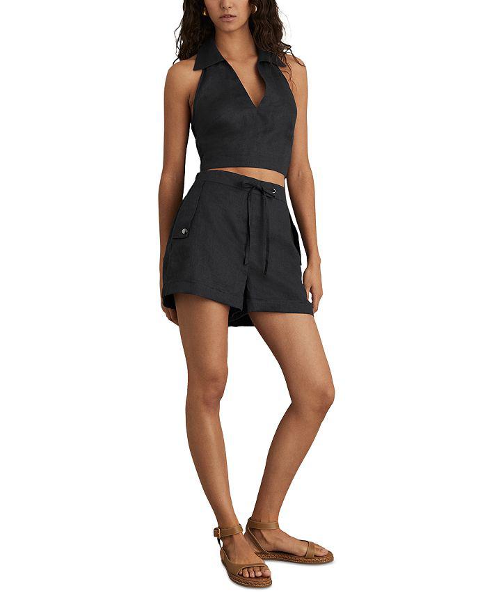 REISS Cara Linen Shorts