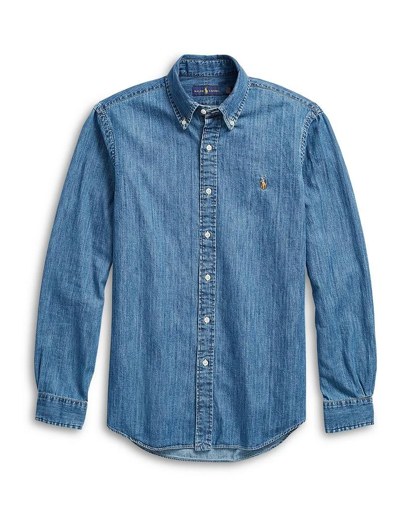 Ralph Lauren Classic Fit Long Sleeve Denim Cotton Button Down Shirt 6