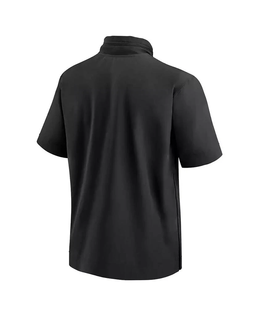 NIKE Men's Black Iowa Hawkeyes 2024 Sideline Coach Short Sleeve Half-Zip Hoodie Jacket 3