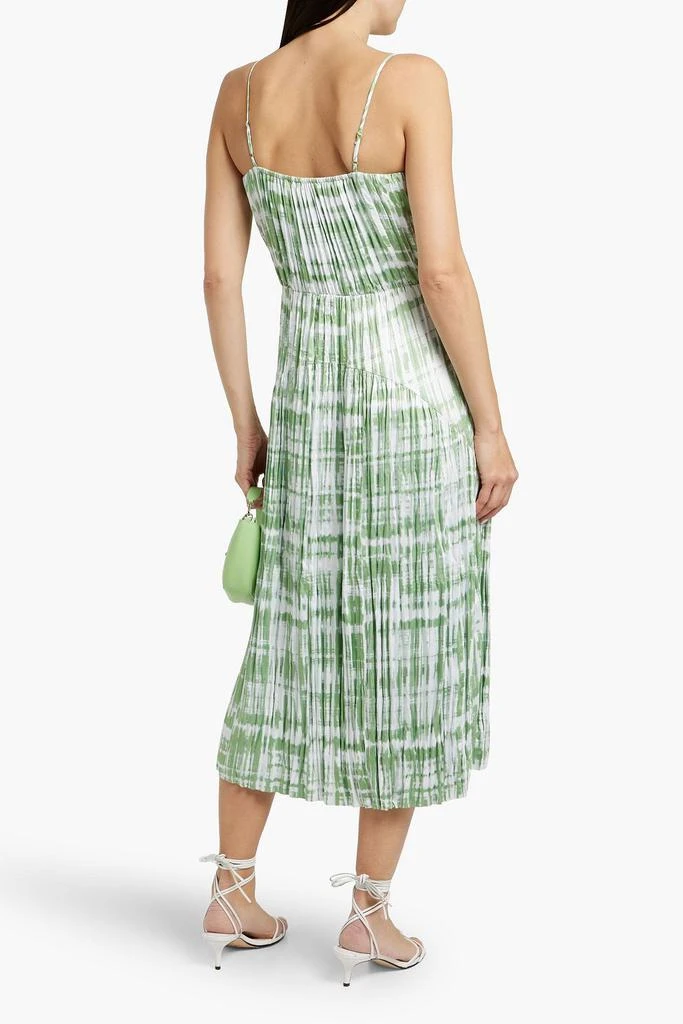 Vince Tie-dyed plissé-satin mid dress 3
