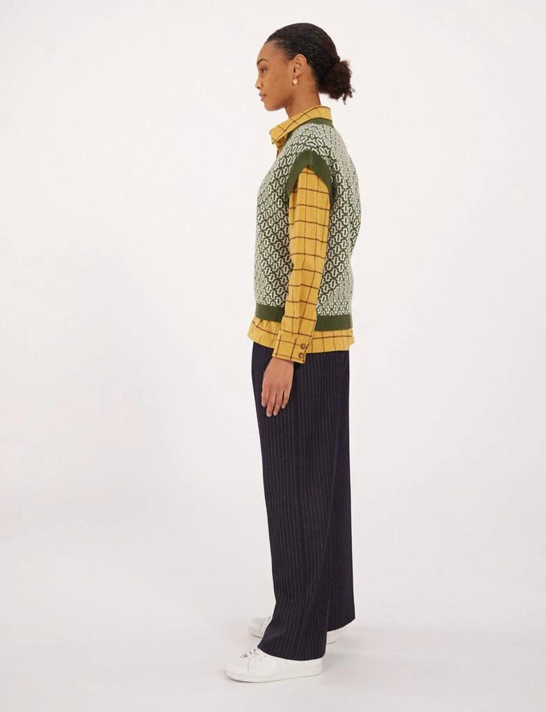 INES DE LA FRESSANGE Hailey ecru/khaki wool sweater 3