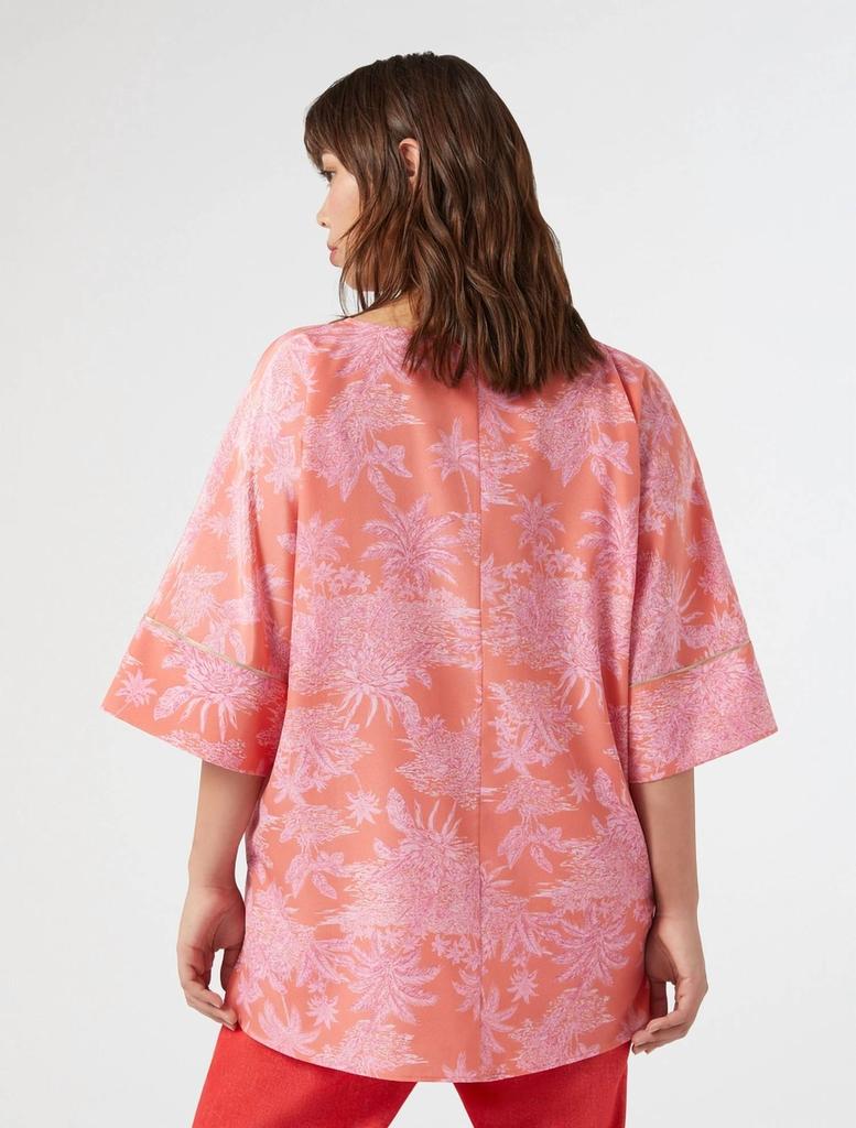 Marina Rinaldi Nazione Crepe De Chine Blouse In Orange