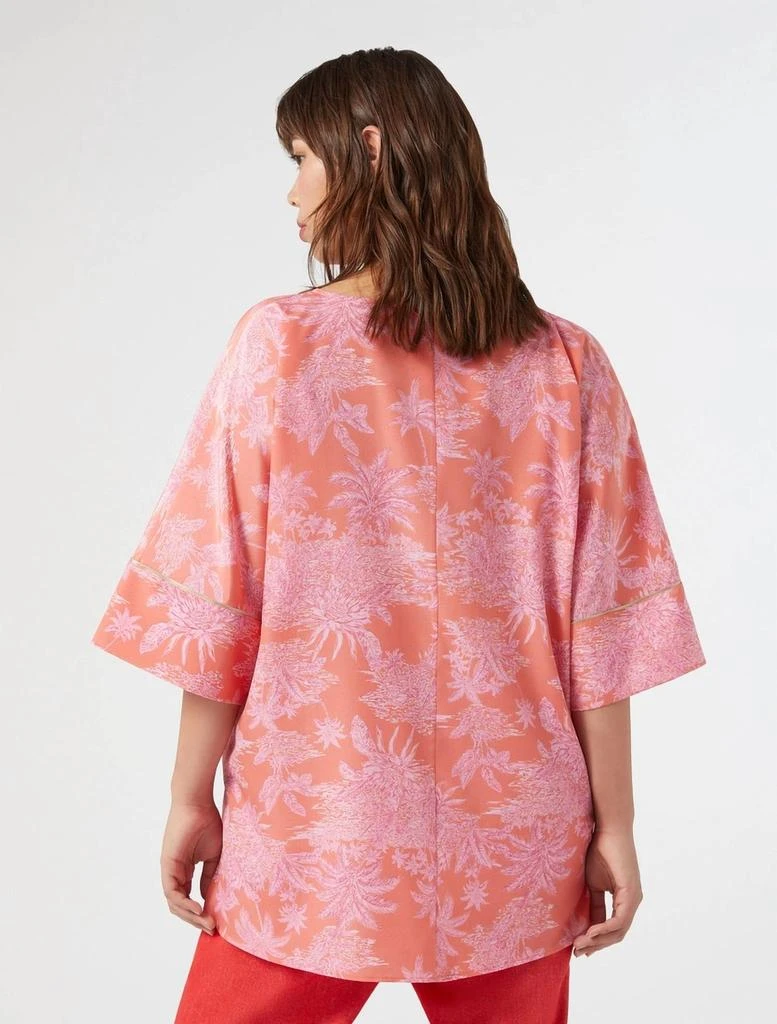 Marina Rinaldi Nazione Crepe De Chine Blouse In Orange 2