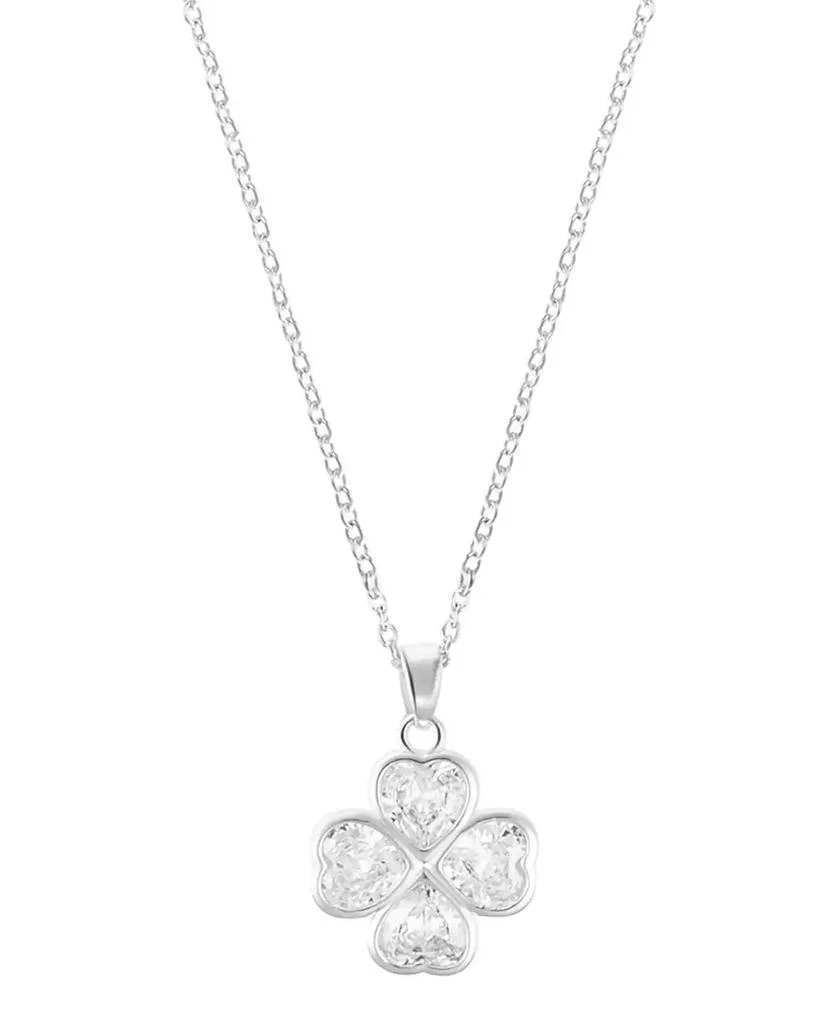 ADORNIA Adjustable Clear Crystal Heart Clover Necklace