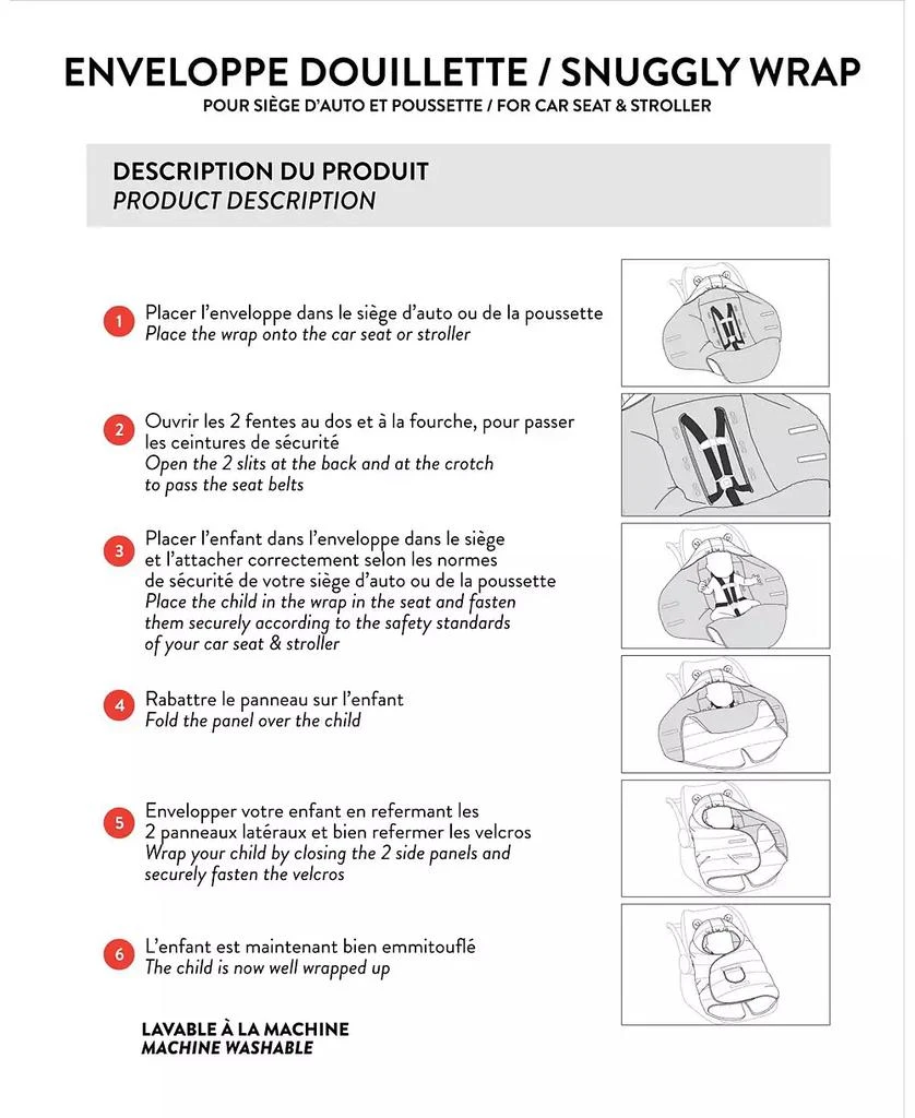 Deux par Deux Baby Unisex Snugly Baby Wrap Designed for Car Seat and Stroller Off-White - Baby 5