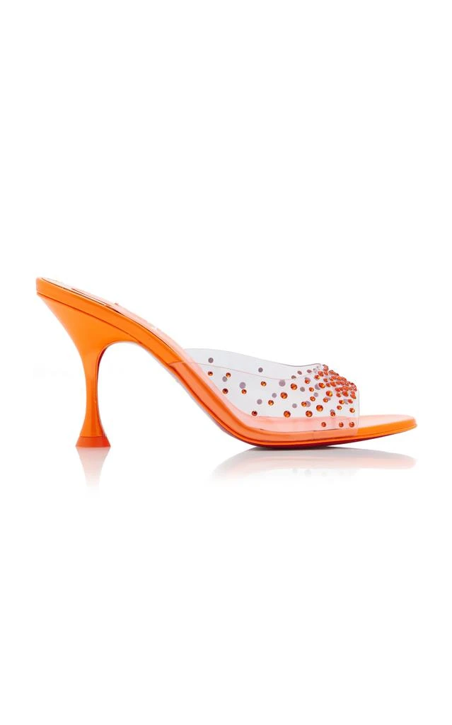 Christian Louboutin Christian Louboutin - Degramule 85mm Crystal-Embellished PVC Mules - Orange - IT 37.5 - Moda Operandi 1