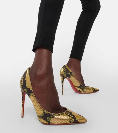 Christian Louboutin Kate 100 snake-print leather pumps 4