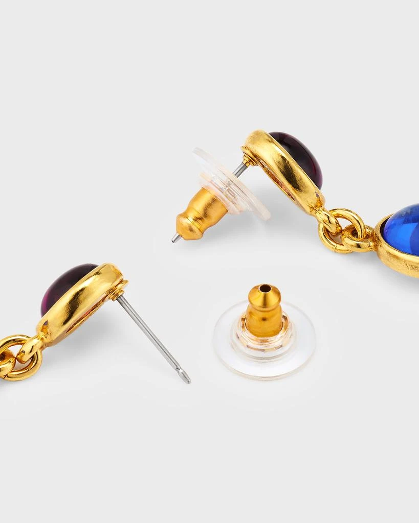BEN-AMUN Gold Post Earrings with Multi-Stone Drops 4