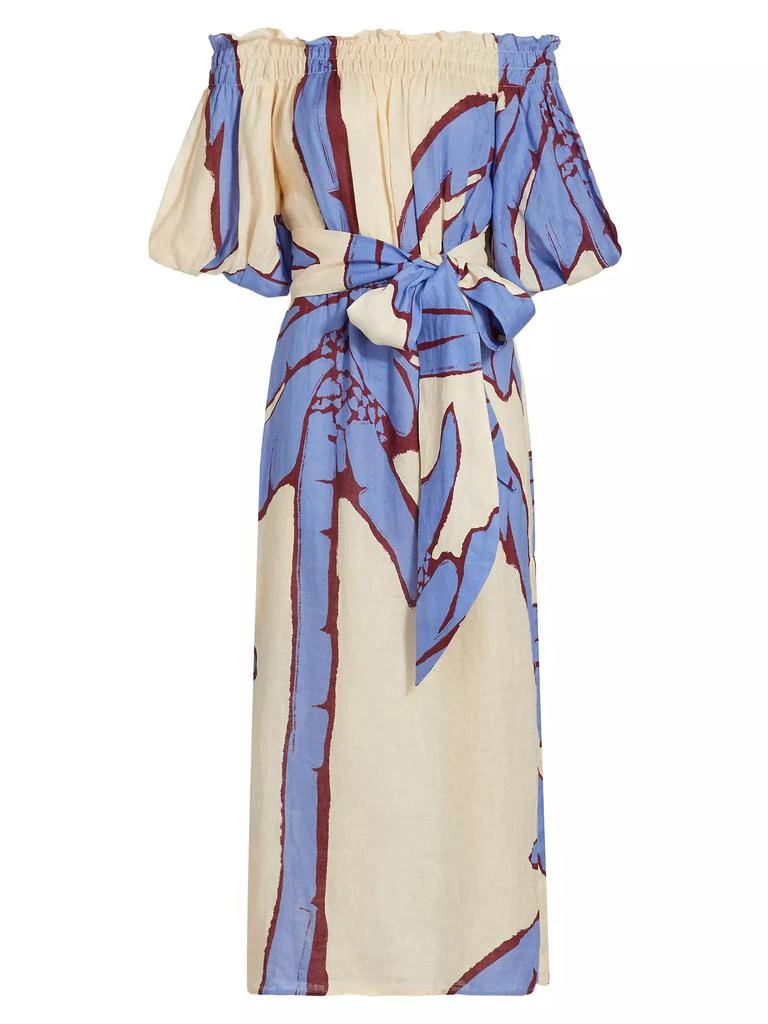 JOHANNA ORTIZ Harbor Hues Off-the-Shoulder Midi-Dress 1