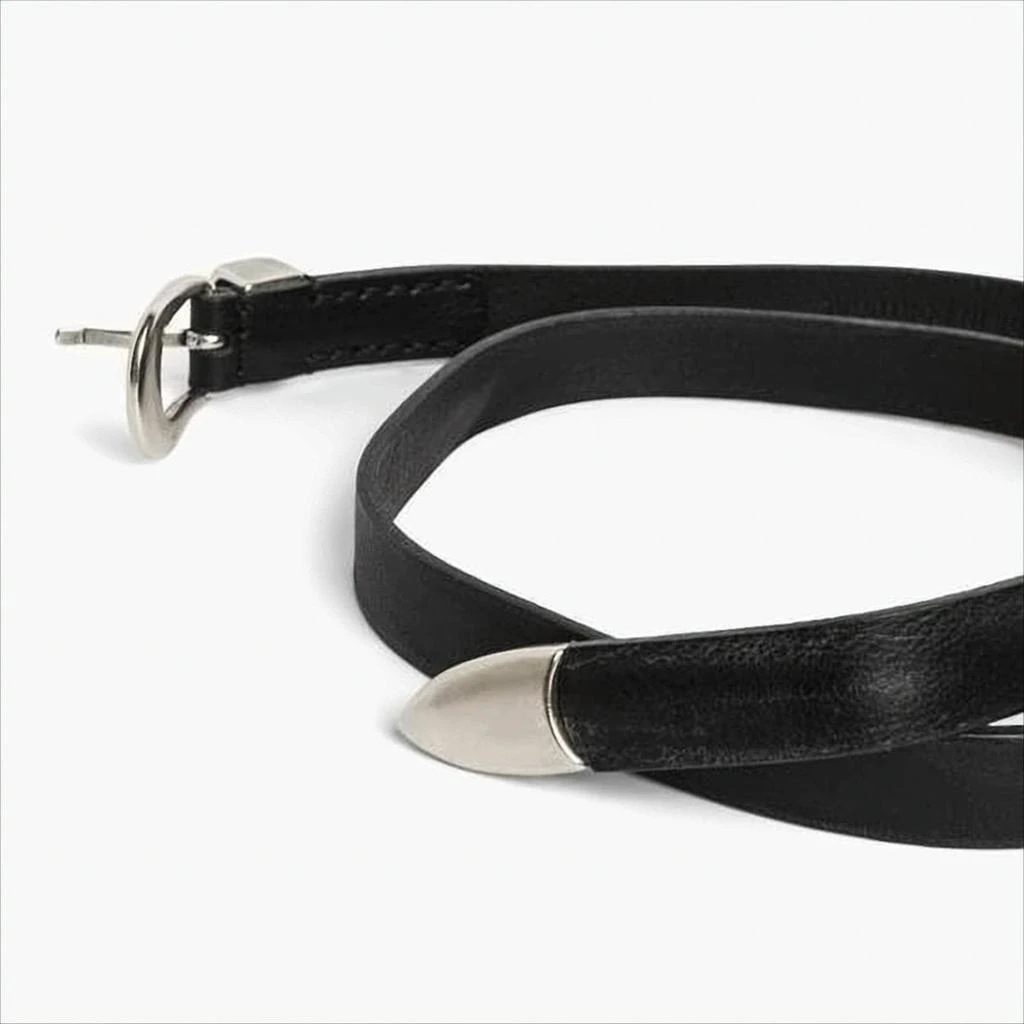 Our Legacy Narrow Black Calf Leather Belt 2