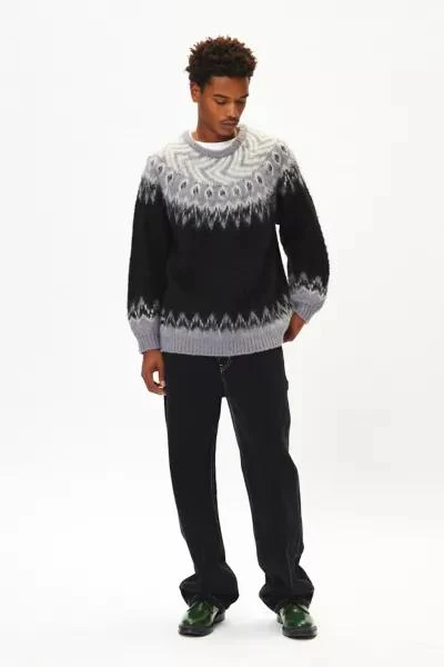 Manastash Manastash Aberdeen Fuzzy Patterned Knit Crew Neck Sweater 3