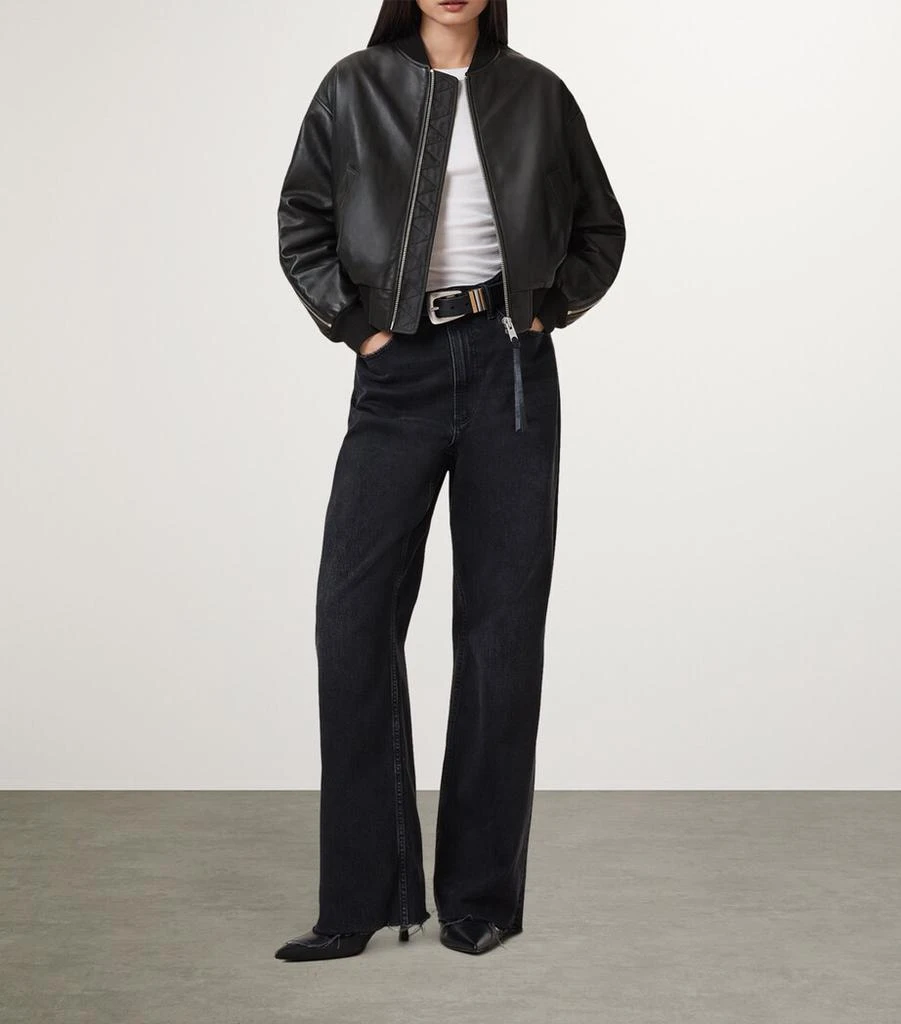 ALL SAINTS Leather Zenith Bomber Jacket 2