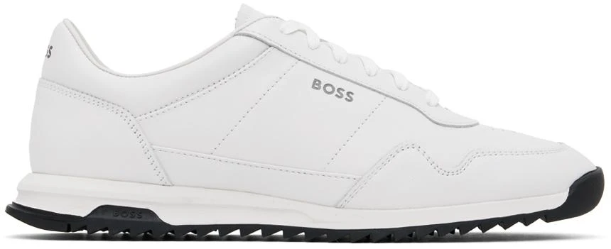 Hugo Boss White Leather Signature Details Sneakers 1