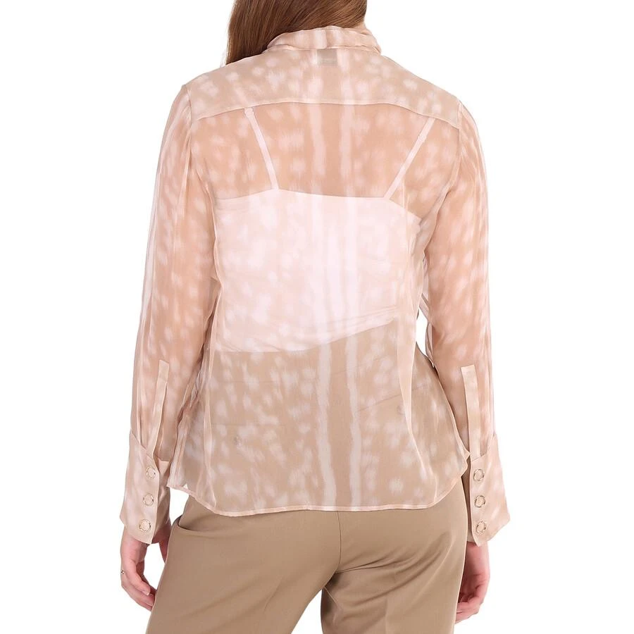 Burberry Beige Deer Print Pussybow Blouse 3