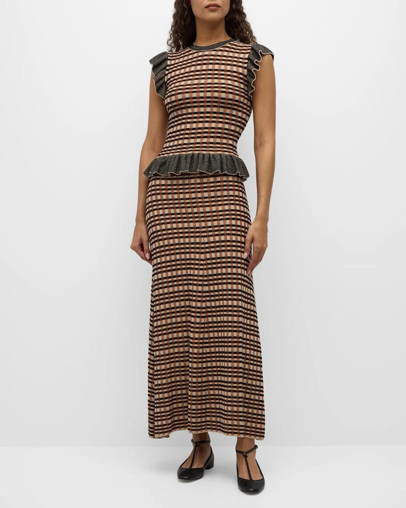 Ulla Johnson Amal Check Knit Maxi Skirt 3