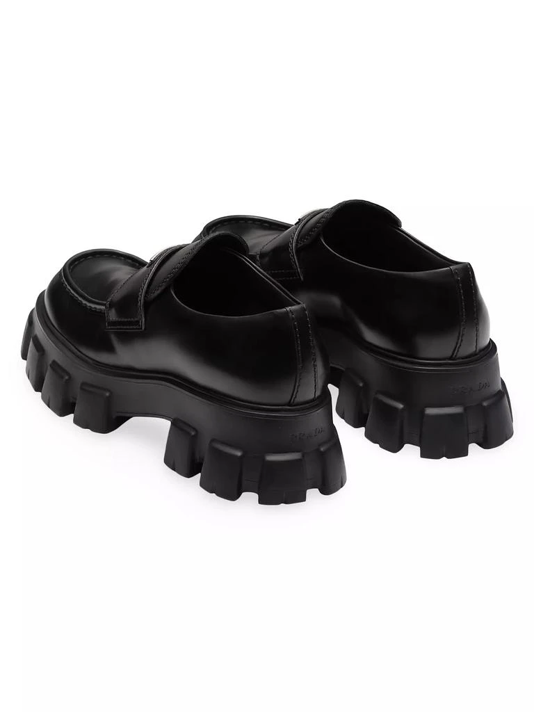 Prada Monolith Brushed Leather Loafers 4