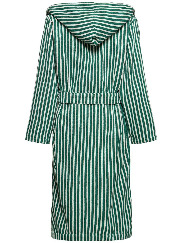 Tekla Teal Green Striped Bathrobe 1
