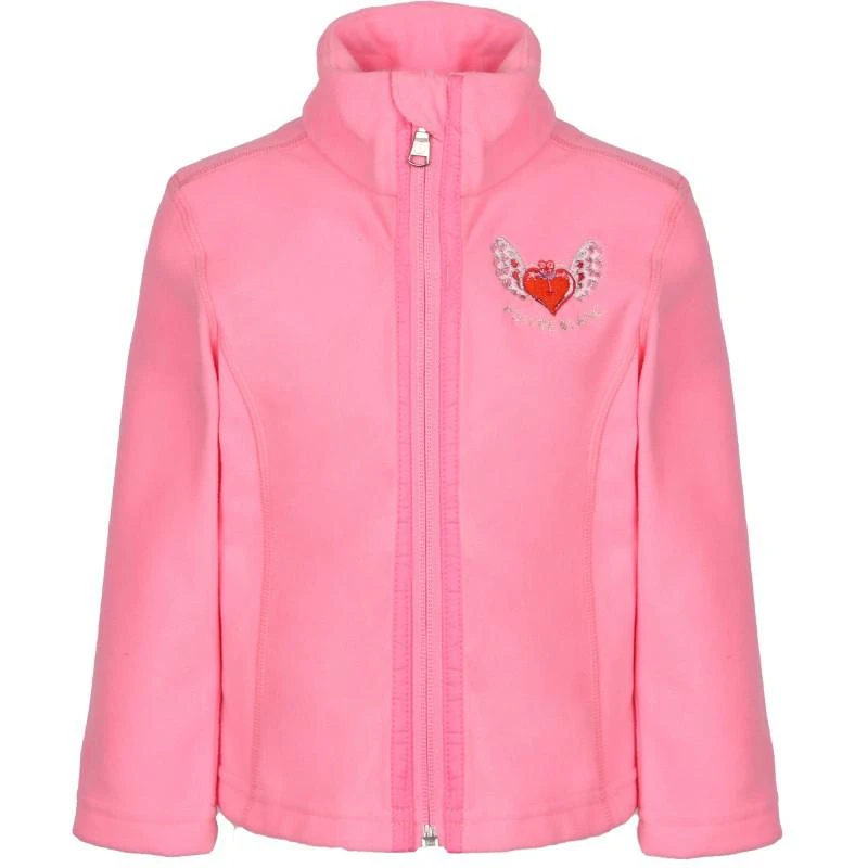 Poivre Blanc Fleece zipped pink sweatshirt with embroidery 2