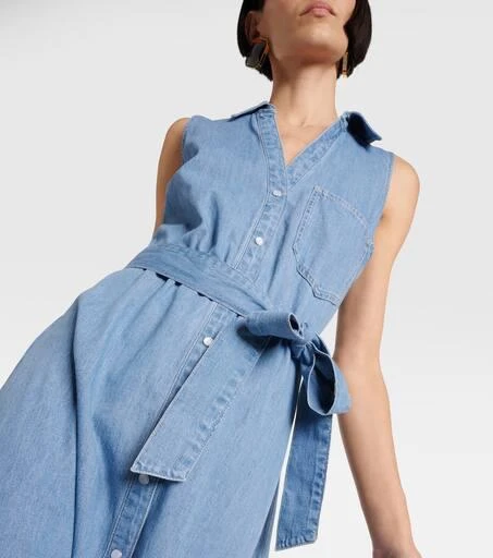 VERONICA BEARD Edwina belted denim midi dress 5