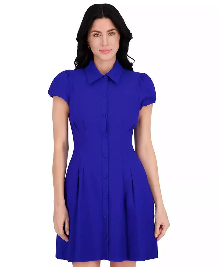 Kensie Women's Collared Cap-Sleeve Fit & Flare Dress 4