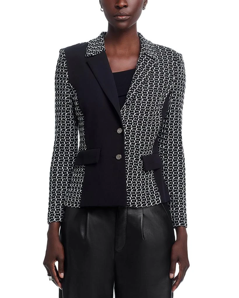 Misook Mixed Media Tweed Knit Blazer 3