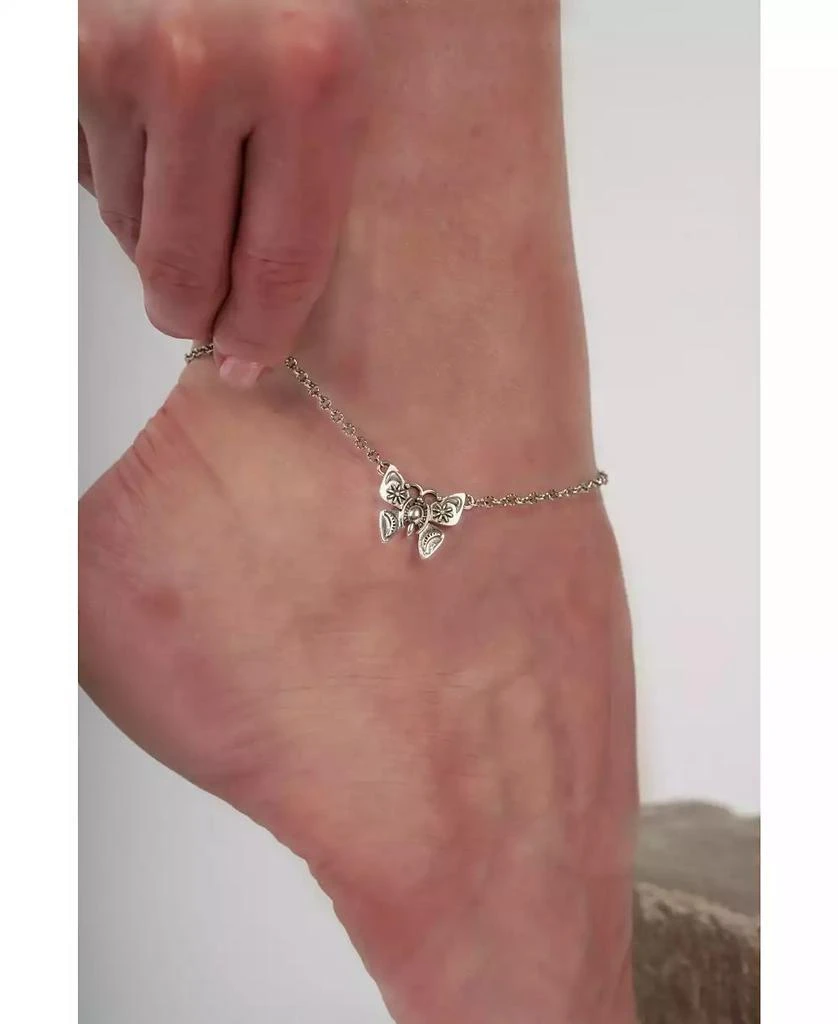 American West Jewelry Sterling Silver Butterfly Anklet 5