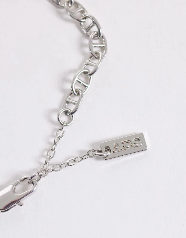 ASOS ASOS DESIGN green and crystal stone chain bracelet in silver 2