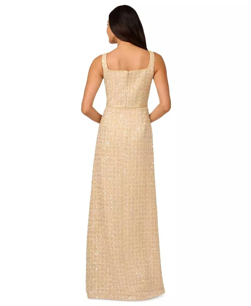 Adrianna Papell Petite Sequin-Bouclé Square-Neck Gown 5