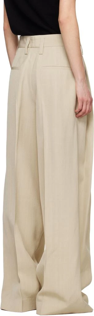 Jil Sander Beige Voluminous Pleated Trousers 3