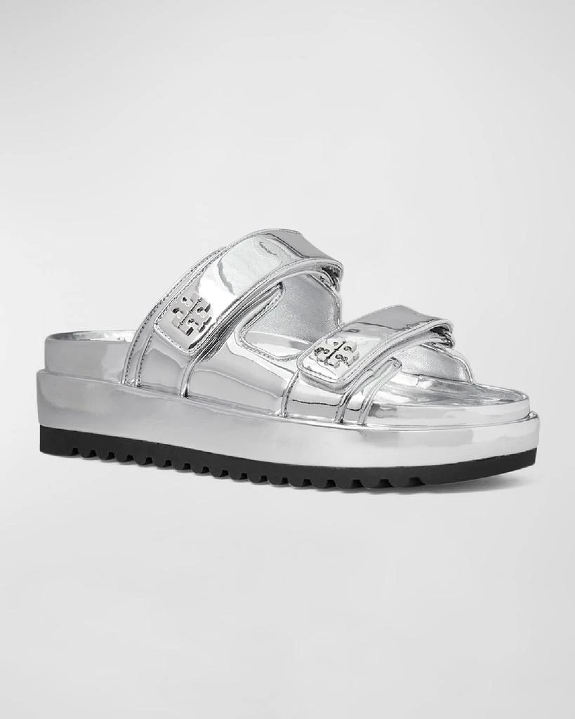 Tory Burch Kira Metallic Dual-Band Mule Sandals 2