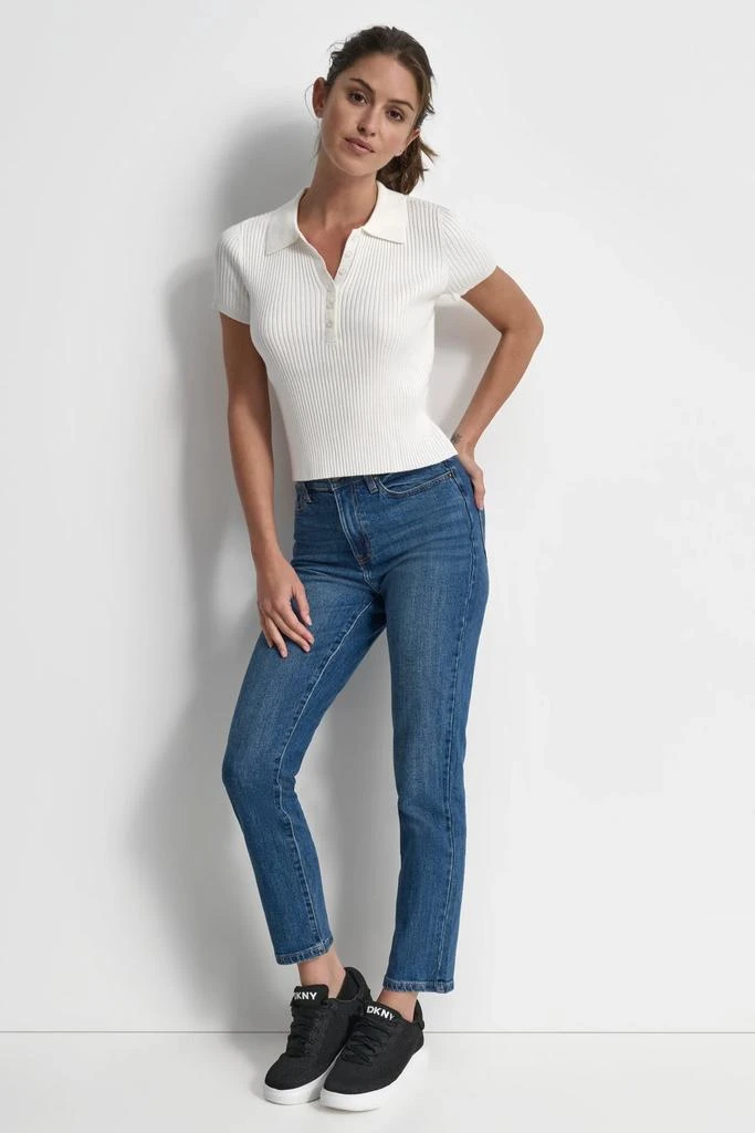 DKNY SHORT SLEEVE RIB POLO TEE 4