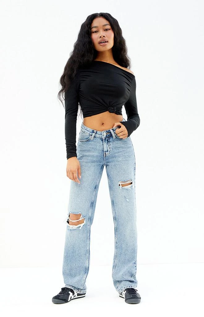 PacSun Medium Indigo Ripped V Dip '90s Boyfriend Jeans 1