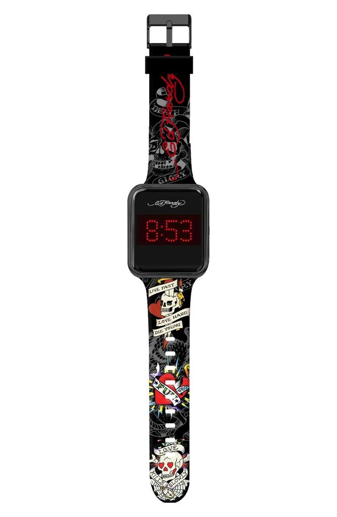 Ed Hardy Printed Square Digital Watch, 45mm x 39mm 1