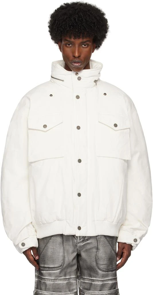 GUESS USA White Cotton Ripstop Parka Jacket 1