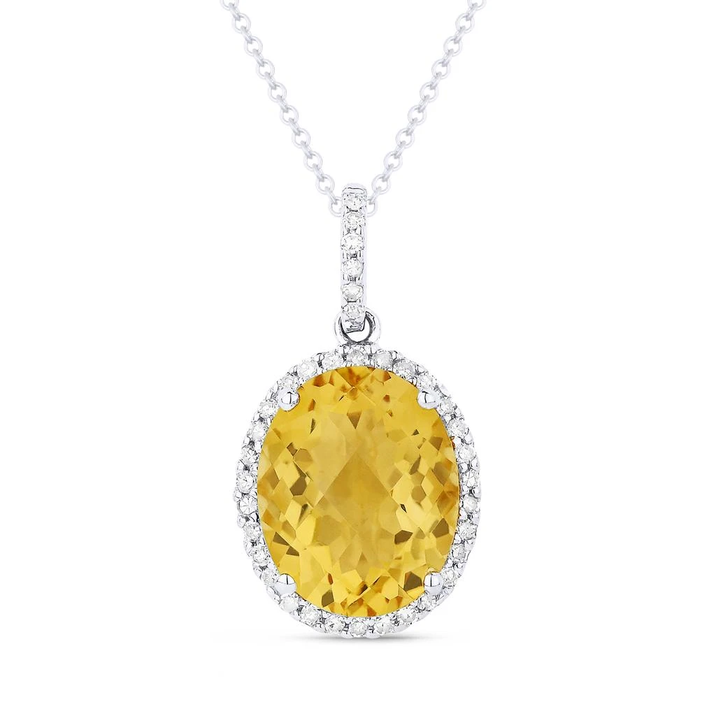 SSELECTS 2.41Ct Citrine 16"pendant Necklace In 14K White Gold 1