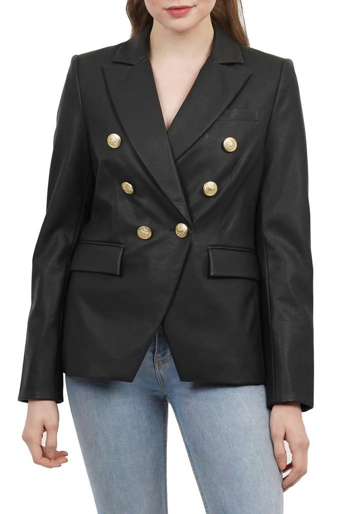 Love Token Love Token - NELLIE FAUX LEATHER DOUBLE BREASTED JACKET